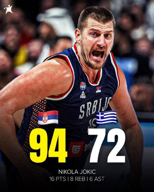 1721721509581049555.jpg 九游体育-超巨对决!塞尔维亚男篮最后一场热身赛碾压希腊